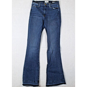 Frame Le High Flare Jeans Womens 31 Wide Leg Retro Western Festival Boho Rodeo